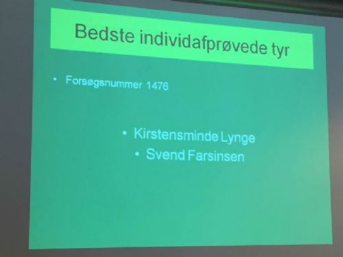 Generalforsamling 2018 - Svend Farsinsen havde avlet Kirstensminde Lynge - tyren, som målt på indekser og kåring havde gjort det allerbedst på Aalestrup Avlsstation i det forgangne år