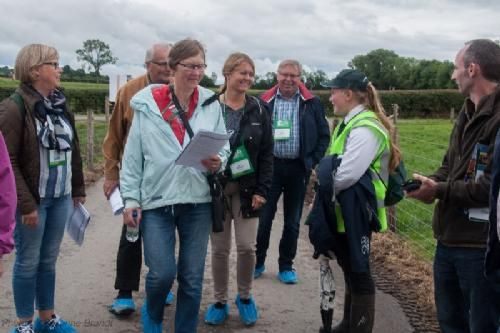 ILC verdenskongres i Irland 20.-28. august 2016 - På Ardlea Elite Limousin Farm møder vi første gang limousinepigen Orla Curtin (med refleksvesten) – hun er en af de mange unge i teamet af hjælpere
